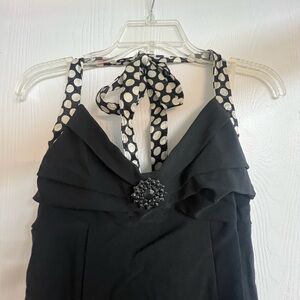 Vintage Black Polka Dot Halter Dress